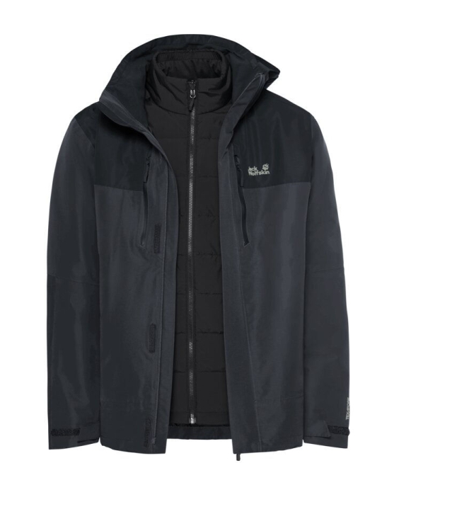 Jack Wolfskin Jack Wolfskin Jasper Pro 3In1 JKT M 6350_phantom A66293 6350_Phantom Jack Wolfskin jassen A66293 lichtblauw bij Leerentveldvrijetijd.nl