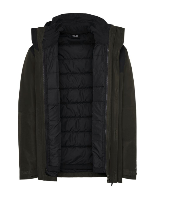 Jack Wolfskin Jack Wolfskin Jasper Pro 3In1 JKT M e0205_obsidian moss A66293 E0205_Obsidian Moss Jack Wolfskin jassen A66293 blauw bij Leerentveldvrijetijd.nl