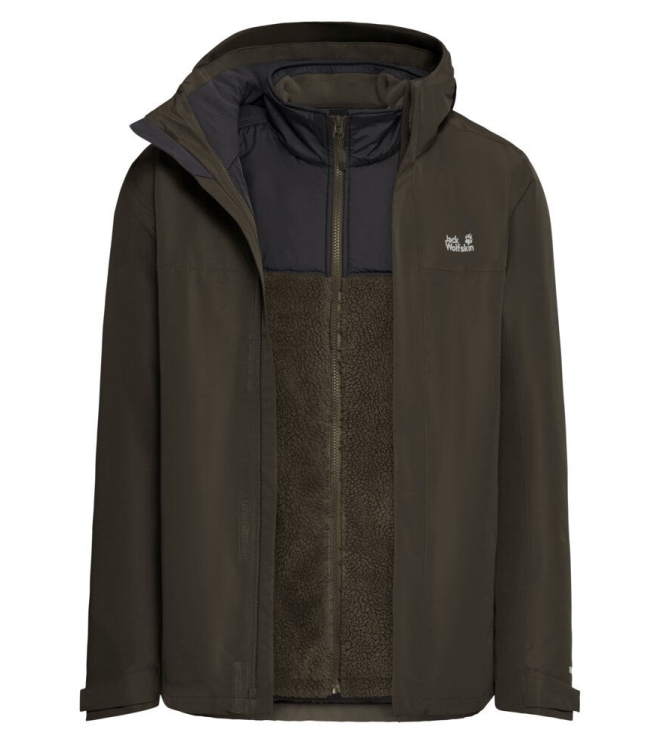 Jack Wolfskin Jack Wolfskin Stonelite 3In1 JKT M e0205_obsidian moss A66473 E0205_Obsidian Moss Jack Wolfskin jassen A66473 blauw bij Leerentveldvrijetijd.nl