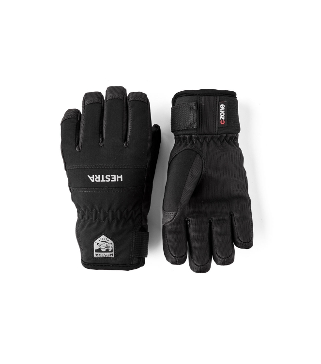 Hestra Hestra Ferox CZone Jr - 5 finger 100_black 3004930 100_Black Hestra wintersportkleding 3004930 licht grijs bij Leerentveldvrijetijd.nl
