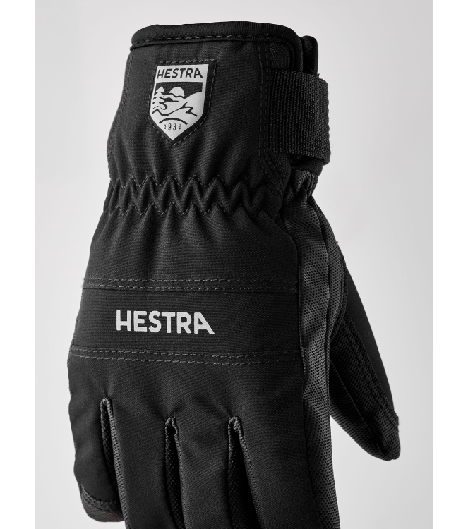 Hestra Hestra Ferox CZone Jr - 5 finger 100_black 3004930 100_Black Hestra wintersportkleding 3004930 licht grijs bij Leerentveldvrijetijd.nl