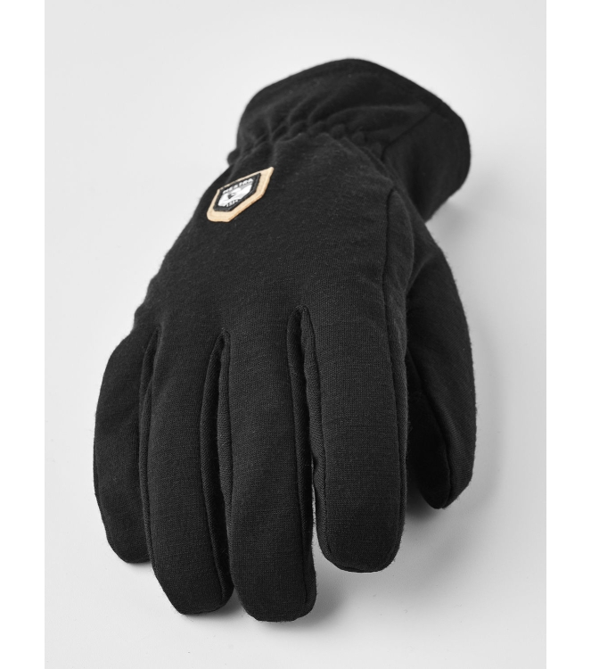 Hestra Hestra Windwool Merino Liner - 5 finger 100_black 3005080 100_Black Hestra wintersportkleding 3005080 licht grijs bij Leerentveldvrijetijd.nl