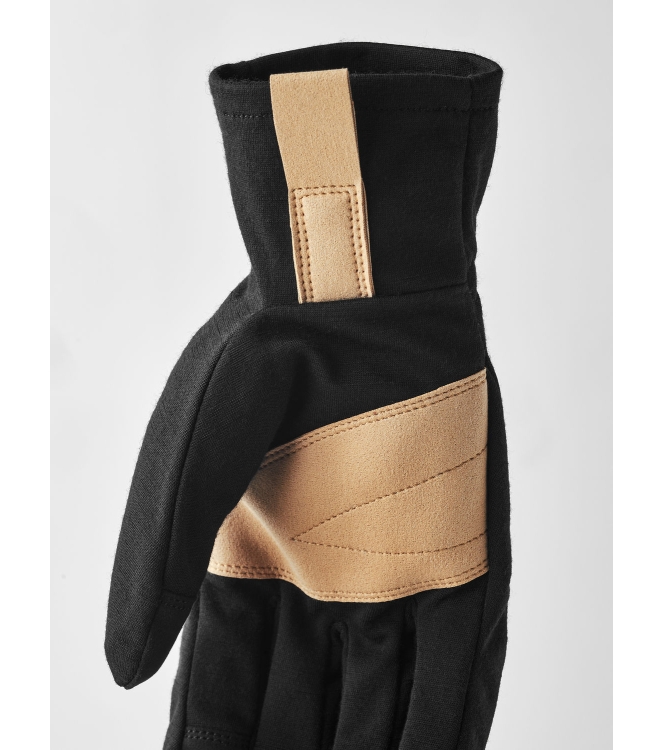 Hestra Hestra Windwool Merino Liner - 5 finger 100_black 3005080 100_Black Hestra wintersportkleding 3005080 licht grijs bij Leerentveldvrijetijd.nl