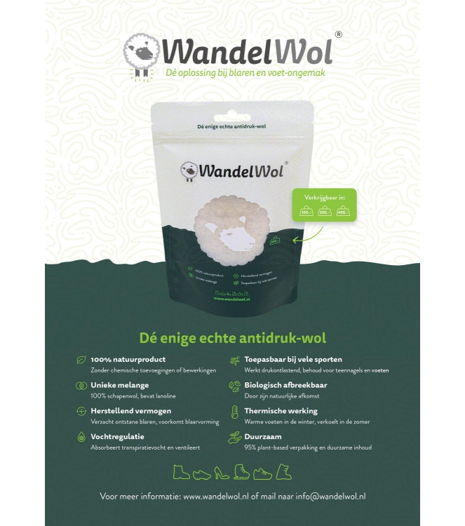 Wanderwol schoen accessoires MO120000020 ecru bij Leerentveldvrijetijd.nl