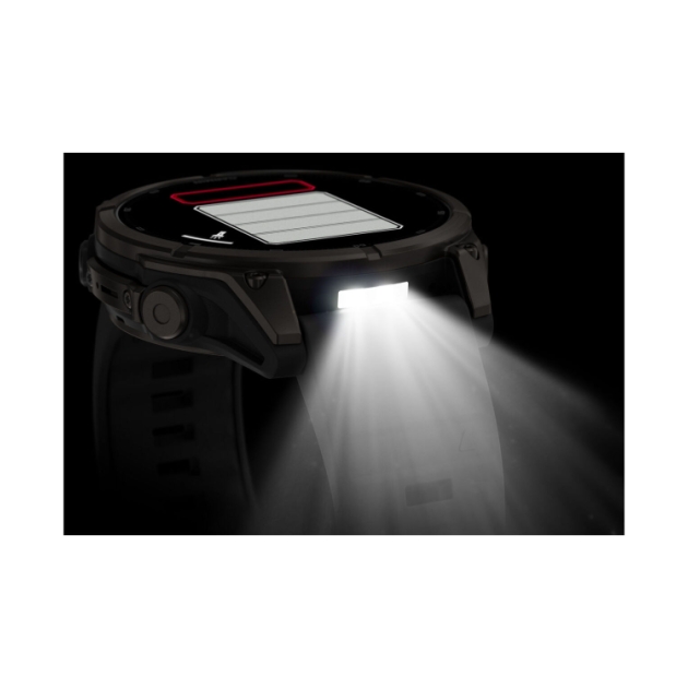 garmin Fenix 9 47mm Carbon grey DLC-titanium Zwarte siliconen band 010-04762-11
