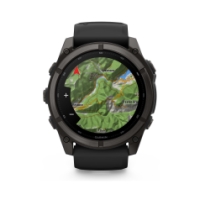 garmin Fenix 9 51mm Carbon grey DLC-titanium Zwarte siliconen band 010-04763-11