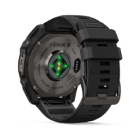 garmin Fenix 9 51mm Carbon grey DLC-titanium Zwarte siliconen band 010-04763-11