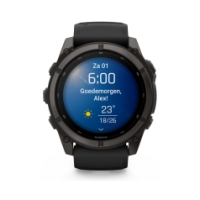 garmin Fenix 9 51mm Carbon grey DLC-titanium Zwarte siliconen band 010-04763-11