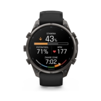 Garmin Fenix 9 Pro inReach 47mm Carbon Grey DLC titanium siliconen band in Zwart/Pebble 010-04336-11