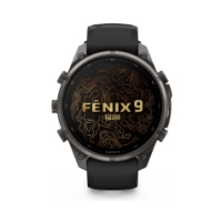 Garmin Fenix 9 Pro inReach 47mm Carbon Grey DLC titanium siliconen band in Zwart/Pebble 010-04336-11