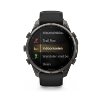 Garmin Fenix 9 Pro inReach 47mm Carbon Grey DLC titanium siliconen band in Zwart/Pebble 010-04336-11