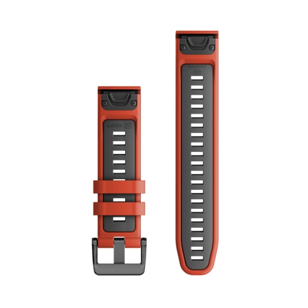 garmin QuickFit 22 Fenix Horlogeband Flame Red/Graphite siliconen 010-13280-04