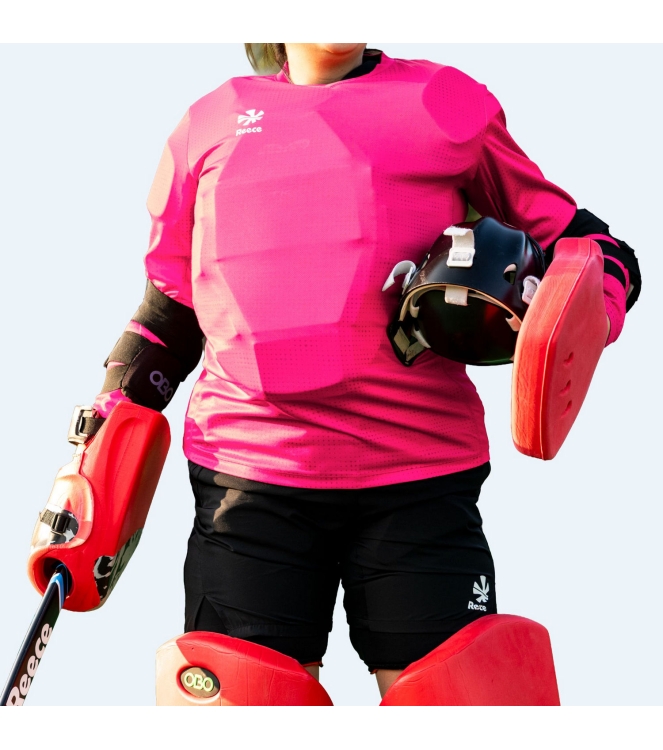 Reece Reece Major Gem Goalkeeper Shirt LS 6006_neon pink 815305 6006_Neon Pink Reece hockeykleding 815305 ivoor bij Leerentveldvrijetijd.nl