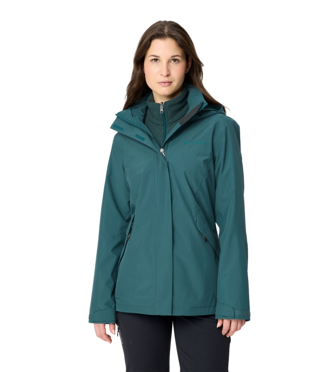 Vaude Vaude Wo Rosemoor 3in1 Jacket II dark fjord green 46283_349 Dark Fjord Green Vaude jassen 46283_349 donker grijs bij Leerentveldvrijetijd.nl