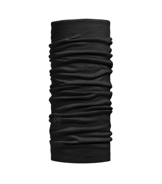 Buff Buff Lightweight Merino Wool Neckwarm solid black 100637 Solid Black Buff kleding accessoires 100637 lichtblauw bij Leerentveldvrijetijd.nl