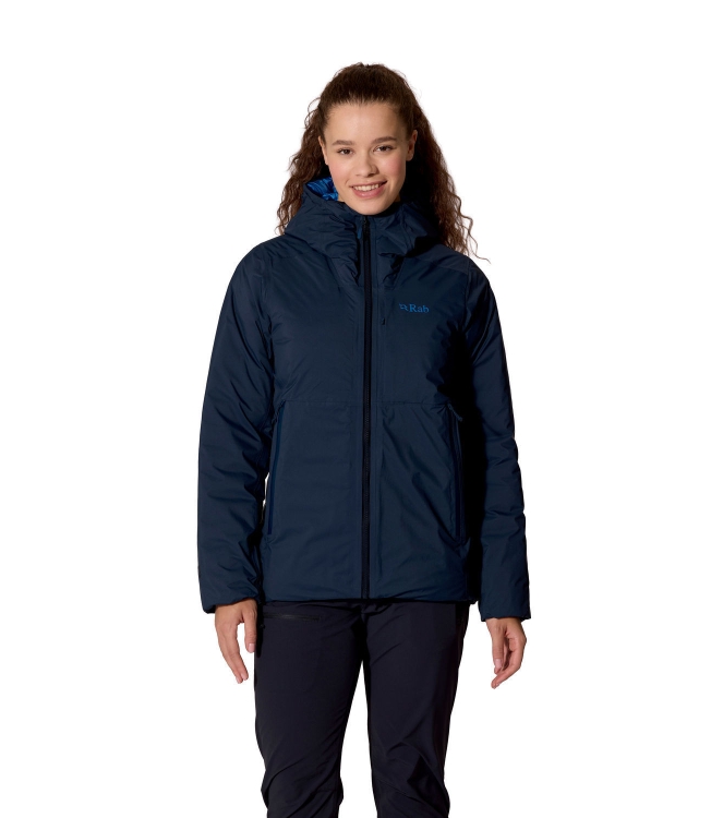 Rab Rab Microlight Shield Jacket Wmns galaxy blue QDC-08 Galaxy Blue Rab jassen QDC-08 antraciet bij Leerentveldvrijetijd.nl