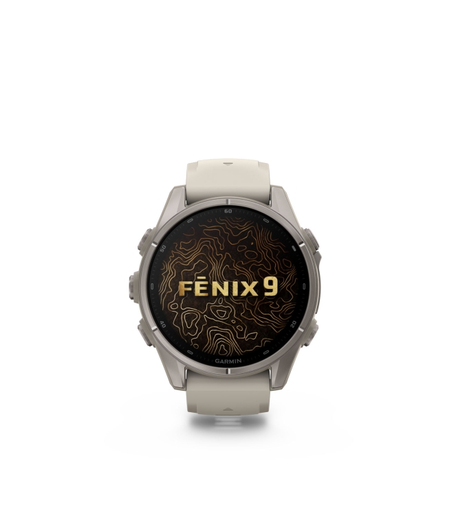 Garmin Garmin Fenix 9 43mm Titanium met siliconen band fog gray 010-04761-01 Fog Gray Garmin orientatie 010-04761-01 donker blauw bij Leerentveldvrijetijd.nl