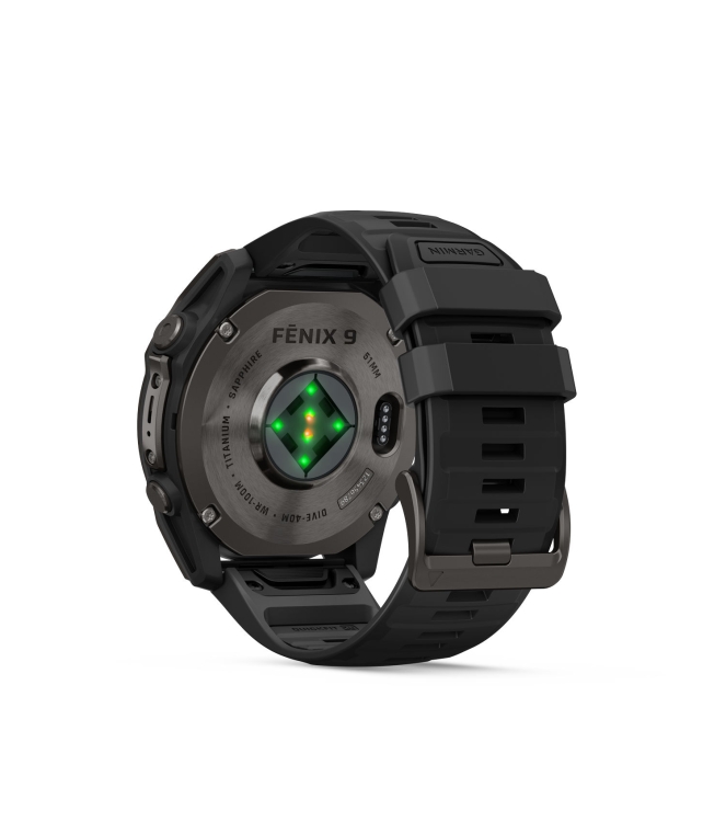 Garmin Garmin Fenix 9 51mm Carbon grey DLC-titanium zwarte siliconen band 010-04763-11 Zwarte siliconen band Garmin orientatie 010-04763-11 licht grijs bij Leerentveldvrijetijd.nl