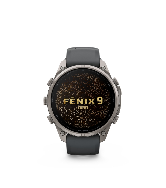 Garmin Garmin Fenix 9 Pro inReach 47mm Titanium graphite/zwarte siliconen band 010-04336-21 Graphite/Zwarte siliconen band Garmin orientatie 010-04336-21 lichtblauw bij Leerentveldvrijetijd.nl