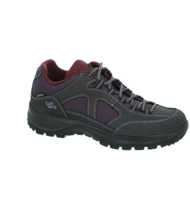 Hanwag Hanwag Gritstone II Lady GTX schoenen 064356 asphalt/dark garnet H201501 064356 Asphalt/Dark Garnet Hanwag wandelschoenen H201501 zwart combinatie bij Leerentveldvrijetijd.nl