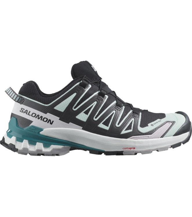 Salomon Salomon XA Pro 3D V9 GTX W black / bleached aqua / harbor b L47119100 Black / Bleached Aqua / Harbor B Salomon wandelschoenen L47119100 licht grijs bij Leerentveldvrijetijd.nl