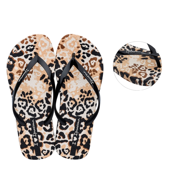 Ipanema Ipanema I Love Safari Slippers beige/black IP 26456 20837 Beige/Black Ipanema slippers IP 26456 20837 jeans bij Leerentveldvrijetijd.nl