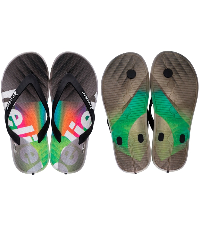 Rider Rider R1 Play kids slippers grey/green/black RI 10718 25053 Grey/Green/Black Rider slippers RI 10718 25053 lichtblauw bij Leerentveldvrijetijd.nl