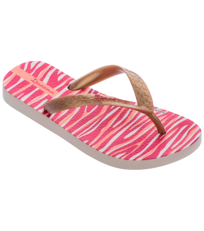 Ipanema Ipanema Temas Kids Slippers beige/gold IP 83081 20352 Beige/Gold Ipanema slippers IP 83081 20352 jeans bij Leerentveldvrijetijd.nl