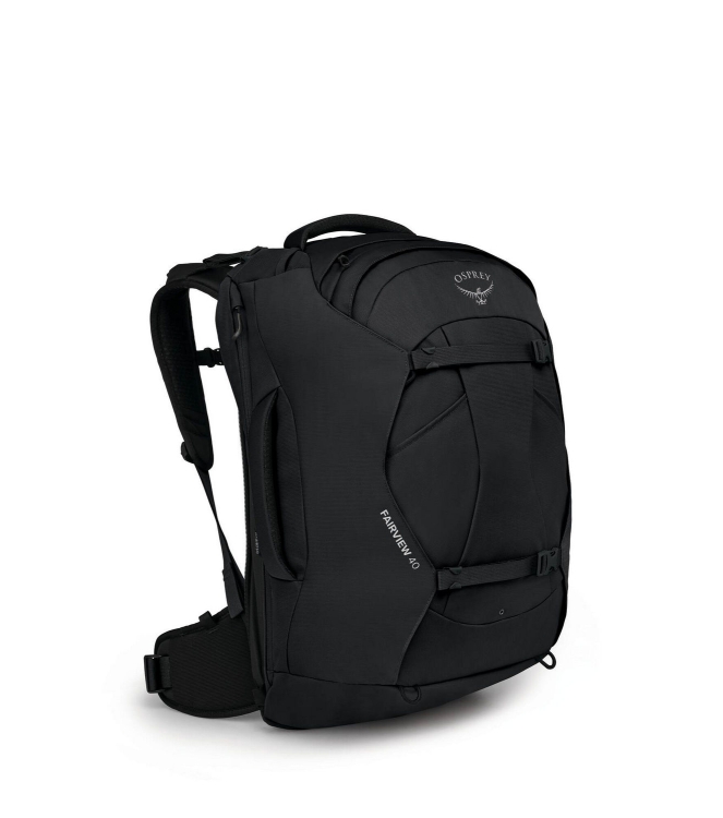 Osprey Osprey Fairview 40 Rugtas/Travelpack black 1-223 Black Osprey tassen 1-223 licht grijs bij Leerentveldvrijetijd.nl