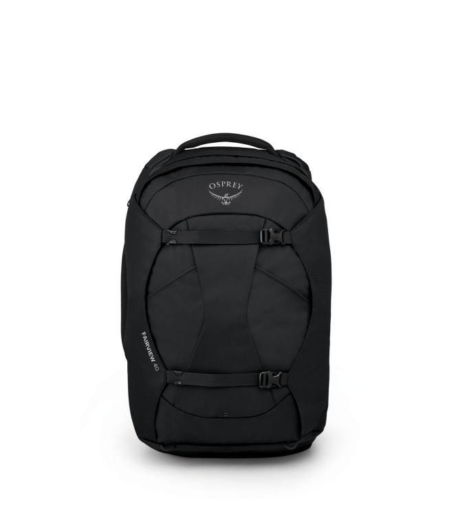 Osprey Osprey Fairview 40 Rugtas/Travelpack black 1-223 Black Osprey tassen 1-223 licht grijs bij Leerentveldvrijetijd.nl