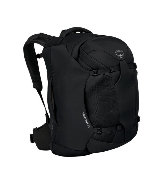 Osprey Osprey Farpoint 55 Rugtas/Travelpack black 1-219 Black Osprey tassen 1-219 licht grijs bij Leerentveldvrijetijd.nl