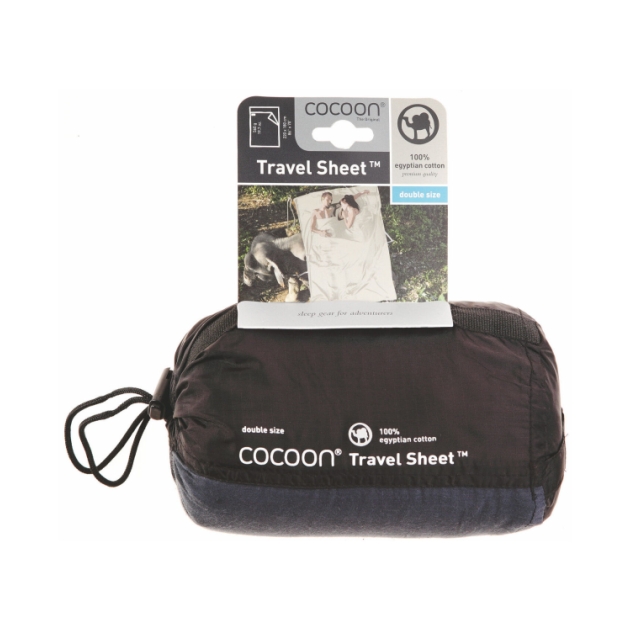 cocoon Travelsheet Double Egyptian Cott Khaki/tuareg ECD25/24