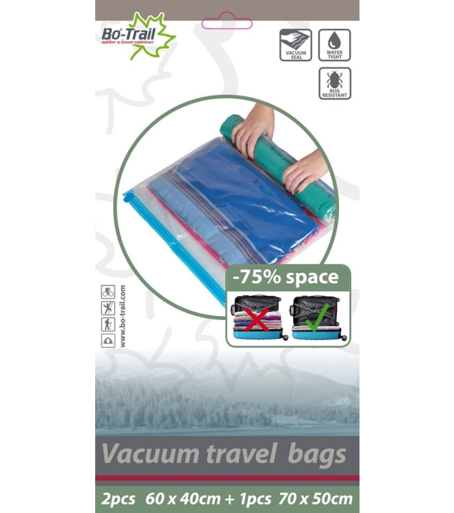 Bo-Trail Bo-Trail Vacuum Travelbag 2xM, 1xL  5207845  Bo-Trail outdoor accessoires 5207845 ecru bij Leerentveldvrijetijd.nl