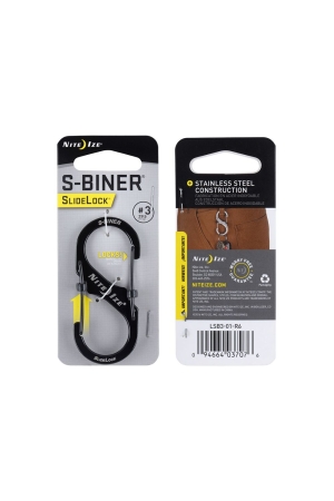 Nite Ize Nite Ize S-Biner #3 Slidelock Stainless Black Nite Ize Nite Ize S-Biner #3 Slidelock Stainless Black