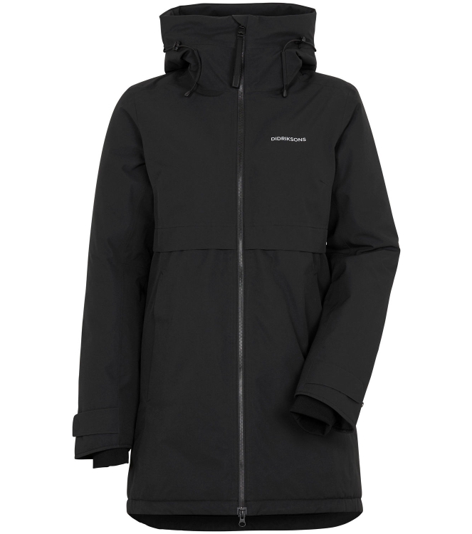 Didriksons 1913 Didriksons 1913 Helle Women\'s Parka 5 060_black 504301 060_Black Didriksons 1913 jassen 504301 licht grijs bij Leerentveldvrijetijd.nl