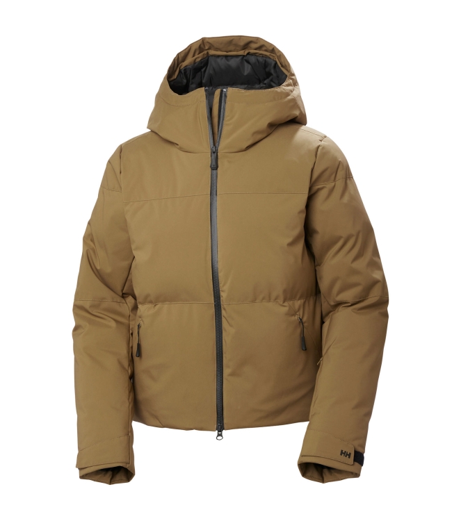 Helly Hansen Helly Hansen W Nora Short Puffy Jacket 718_sepia plad print 65897 718_Sepia Plad Print Helly Hansen jassen 65897 marine bij Leerentveldvrijetijd.nl