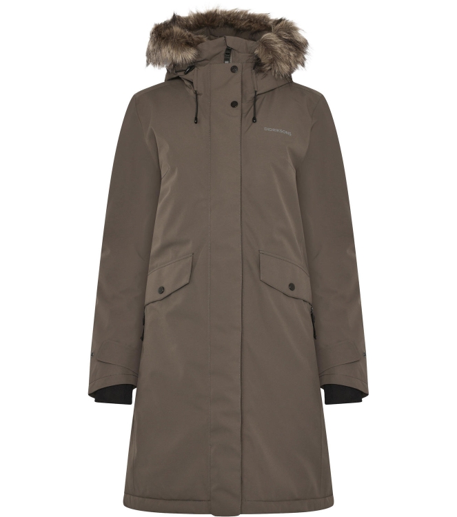 Didriksons 1913 Didriksons 1913 Erika Wns Parka 3 f07_mocha brown 504303 F07_Mocha Brown Didriksons 1913 jassen 504303 marine bij Leerentveldvrijetijd.nl