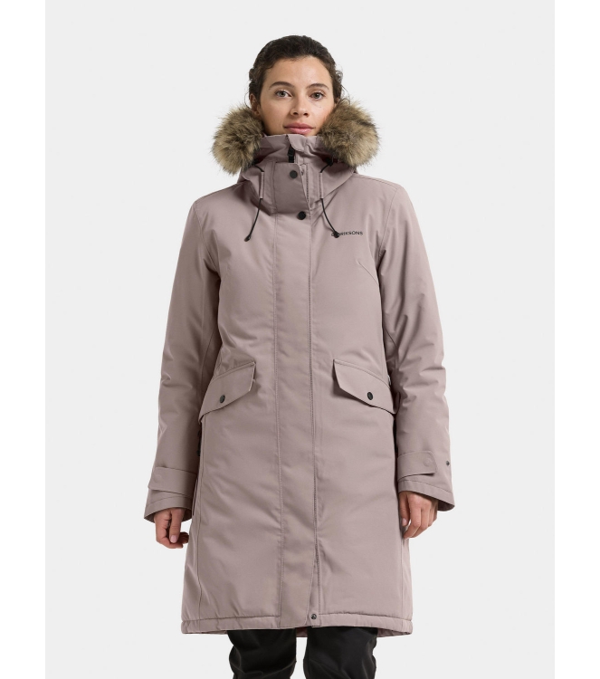 Didriksons 1913 Didriksons 1913 Erika Wns Parka 3 f04_ash brown 504303 F04_Ash Brown Didriksons 1913 jassen 504303 wit bij Leerentveldvrijetijd.nl