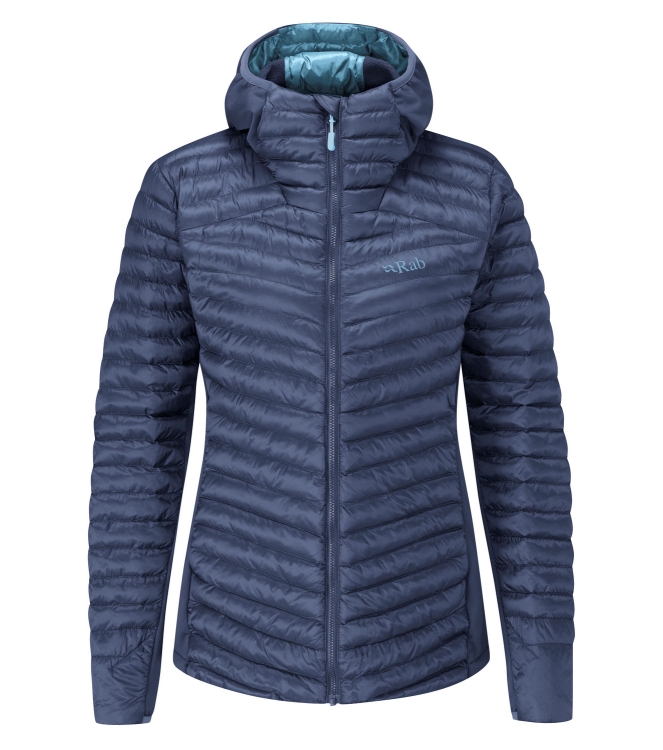 Rab Rab Cirrus Flex 2.0 Hoody Wmns deep ink QIO-69-DIK Deep Ink Rab jassen QIO-69-DIK antraciet bij Leerentveldvrijetijd.nl