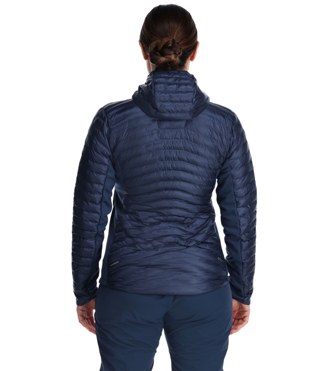 Rab Rab Cirrus Flex 2.0 Hoody Wmns deep ink QIO-69-DIK Deep Ink Rab jassen QIO-69-DIK antraciet bij Leerentveldvrijetijd.nl