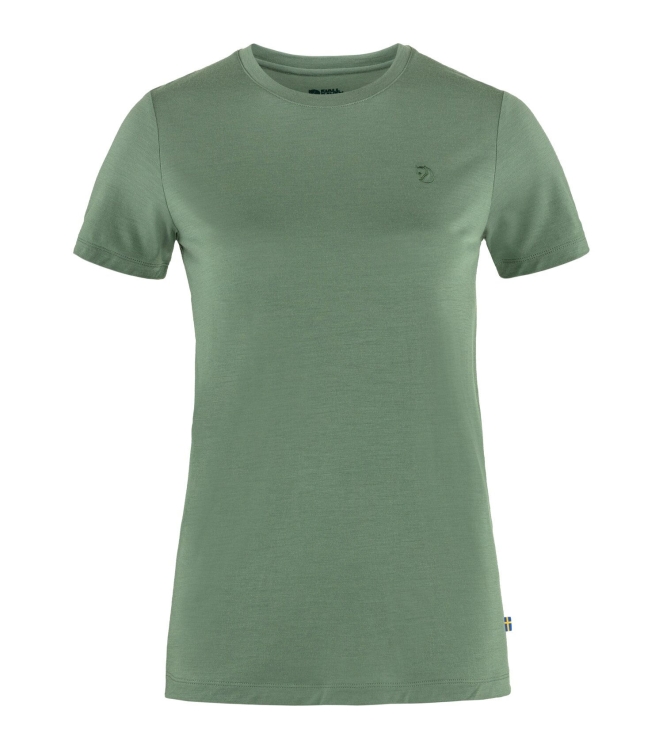 Fjällräven Fjällräven Abisko Wool SS W 614_platina green F84101 614_Platina Green Fjällräven fleeces en truien F84101 blauw bij Leerentveldvrijetijd.nl