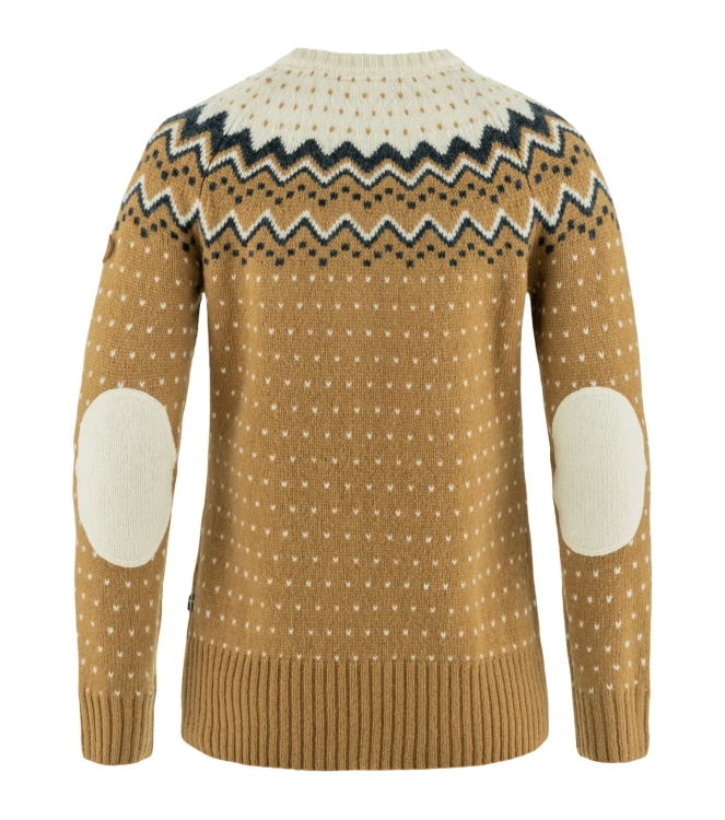 Fjällräven Fjällräven Ovik Knit Sweater W 232-113_buckwheat brown-chalk white F89941 232-113_Buckwheat Brown-Chalk White Fjällräven wintersportkleding F89941 marine bij Leerentveldvrijetijd.nl