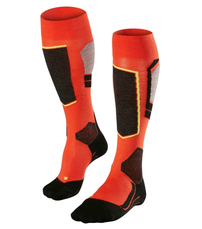 Falke Falke SK4 Heren Skisokken 8034 flash orange 16550 8034 flash orange Falke wintersport accessoires 16550 beige bij Leerentveldvrijetijd.nl