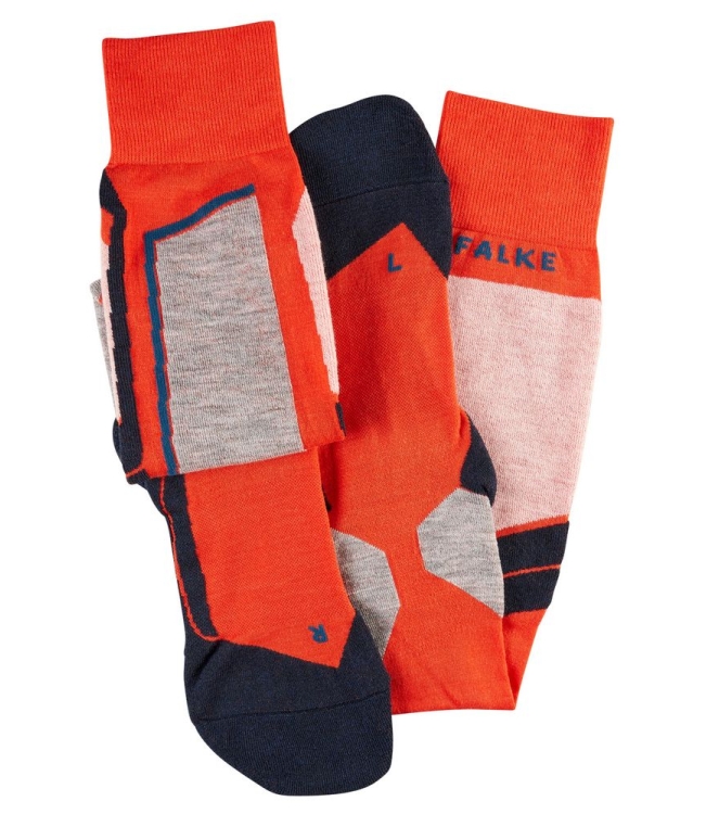 Falke Falke SK4 Heren Skisokken 8034 flash orange 16550 8034 flash orange Falke wintersport accessoires 16550 beige bij Leerentveldvrijetijd.nl