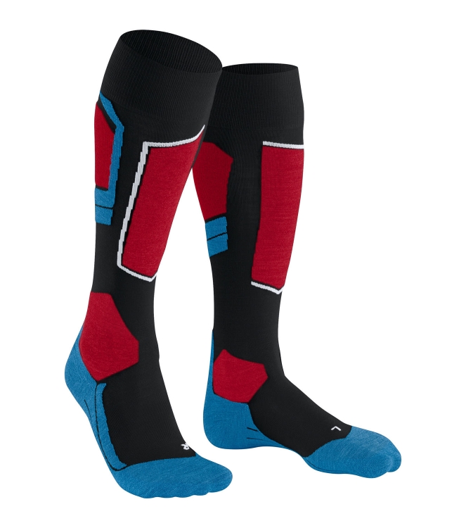 Falke Falke SK4 Heren Kniekousen black 16550 3006 black Falke wintersport accessoires 16550 3006 licht grijs bij Leerentveldvrijetijd.nl