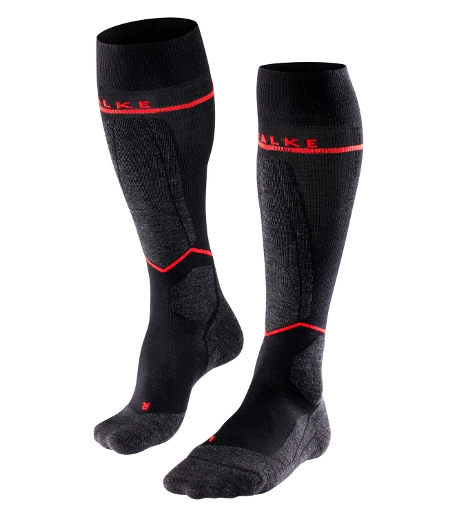Falke Falke SK2 Energizing Light Dames Kniekousen black-mix 16573 3010 black-mix Falke wintersport accessoires 16573 3010 licht grijs bij Leerentveldvrijetijd.nl