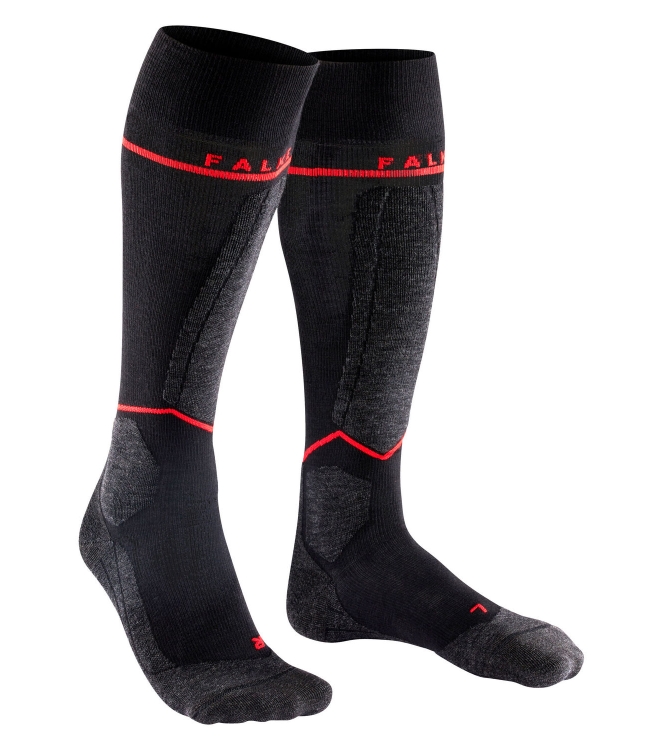 Falke Falke SK2 Energizing Light Dames Kniekousen black-mix 16573 3010 black-mix Falke wintersport accessoires 16573 3010 licht grijs bij Leerentveldvrijetijd.nl