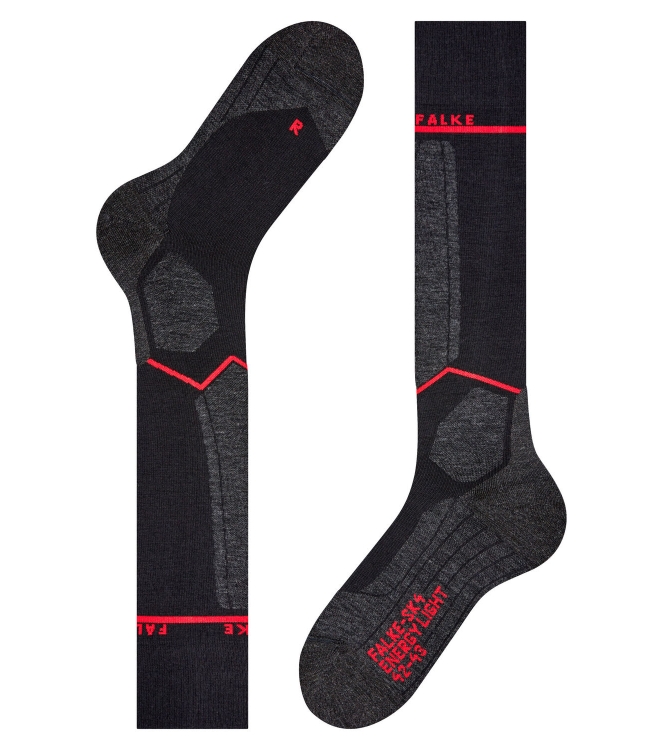 Falke Falke SK4 Energizing Light Dames Kniekousen 3010_black-mix 16578 3010_black-mix Falke wintersport accessoires 16578 licht grijs bij Leerentveldvrijetijd.nl