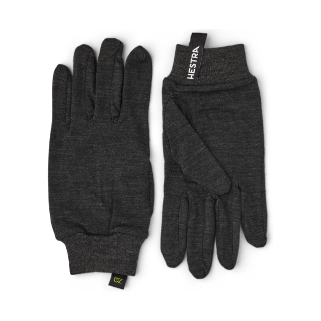 hestra Merino Wool Liner Active - 5 finger Charcoal 34110