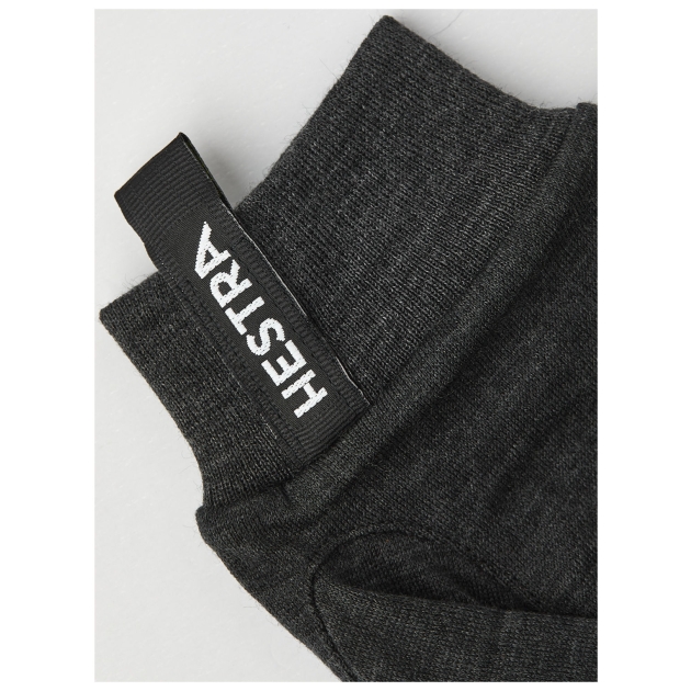 hestra Merino Wool Liner Active - 5 finger Charcoal 34110